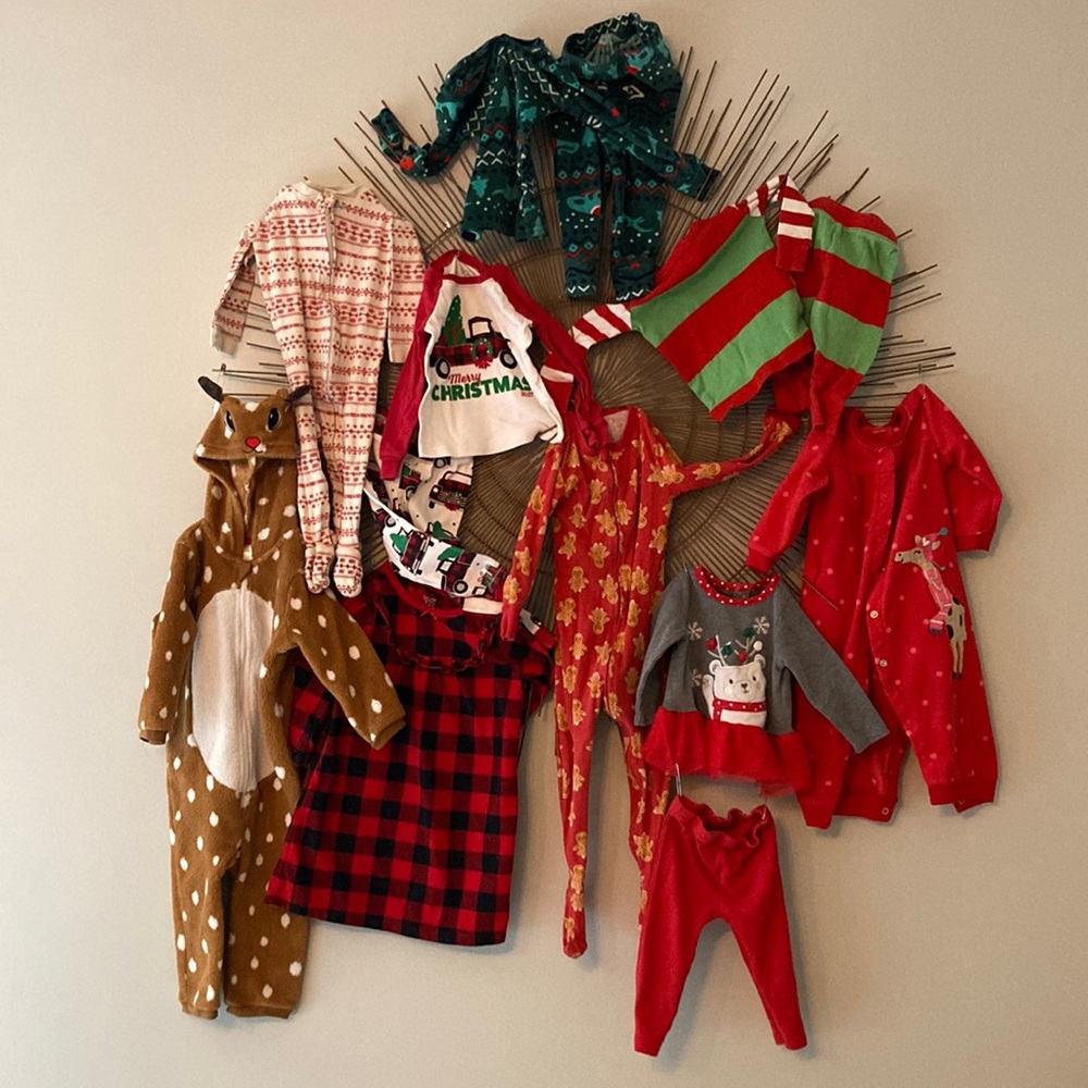 Christmas pjs bundle!!! 9 sets!!Many sizes from 9months -2t